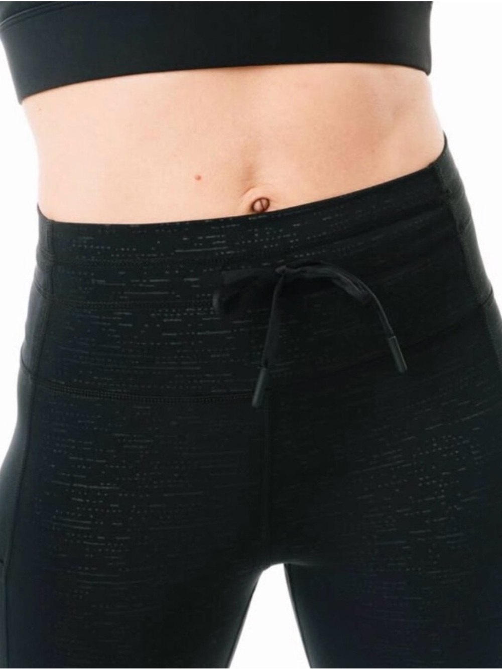 Black Lined Battleship Pocket Drawstring Luxe 7/8 24" | size 4 - Picture 4 of 8